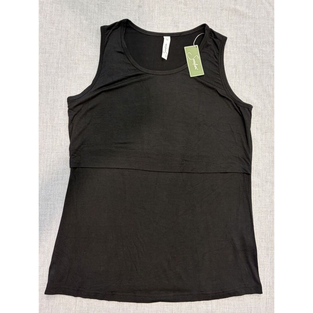 NWT Sosolism Nursing Tank Top Black Lift Up Sleeveless Breastfeeding Size M